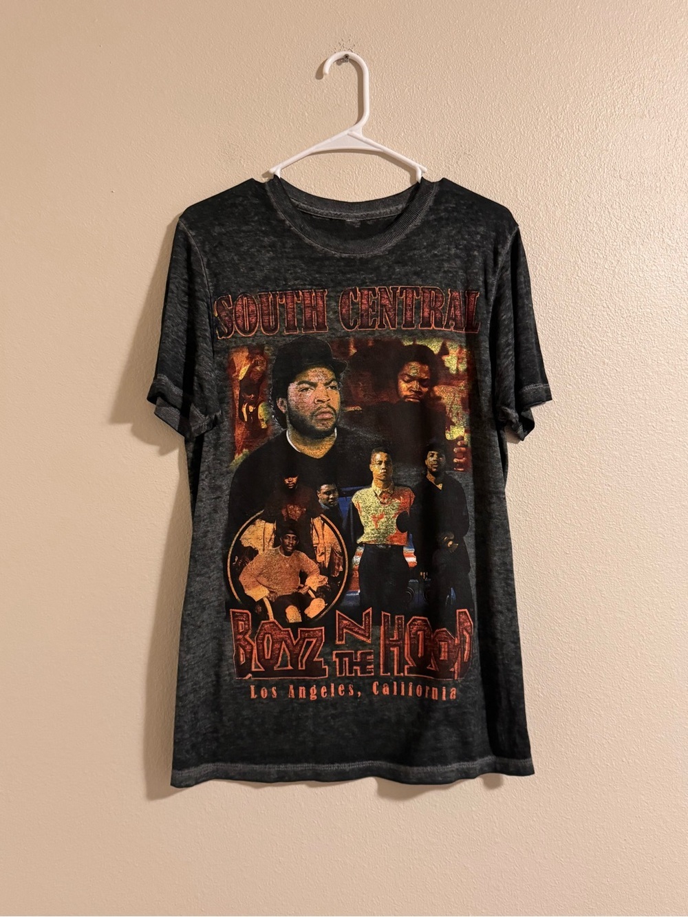 South Central boyz n the hood Graphic Short Sleeve Tee - Black with Red Accents